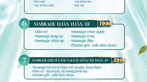 💗 120’ COMBO MASSAGE BODY + GỘI ĐẦU DƯỠNG SINH VAI GÁY + CHĂM SÓC DA MẶT TRỌN VẸN THƯ THÁI, TẬN HƯỞNG AN YÊN CHỈ VỚI #349K!